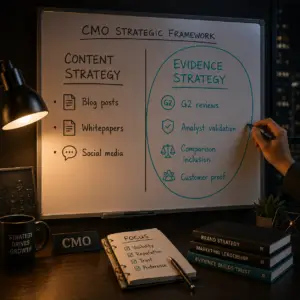 Content Strategy vs Evidence Strategy: The Question Every CMO Needs to Ask